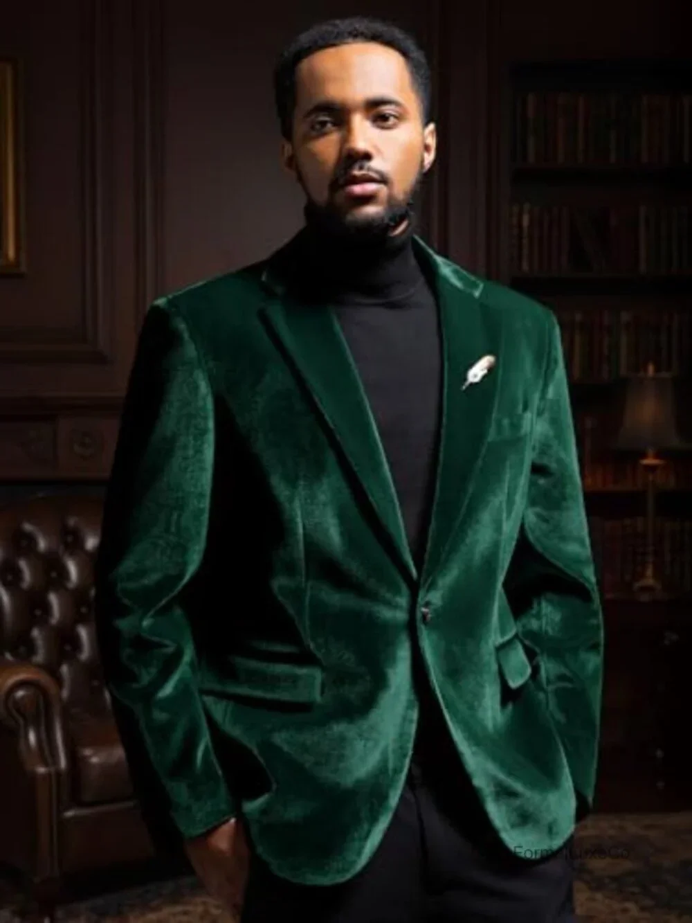 Velvet Slim Fit One Button Sport Coat Blazer for Men Tuxedo Jacket Prom Wedding